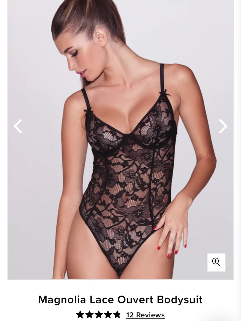 Fleur du Mal Magnolia Lace Ouvert Bodysuit